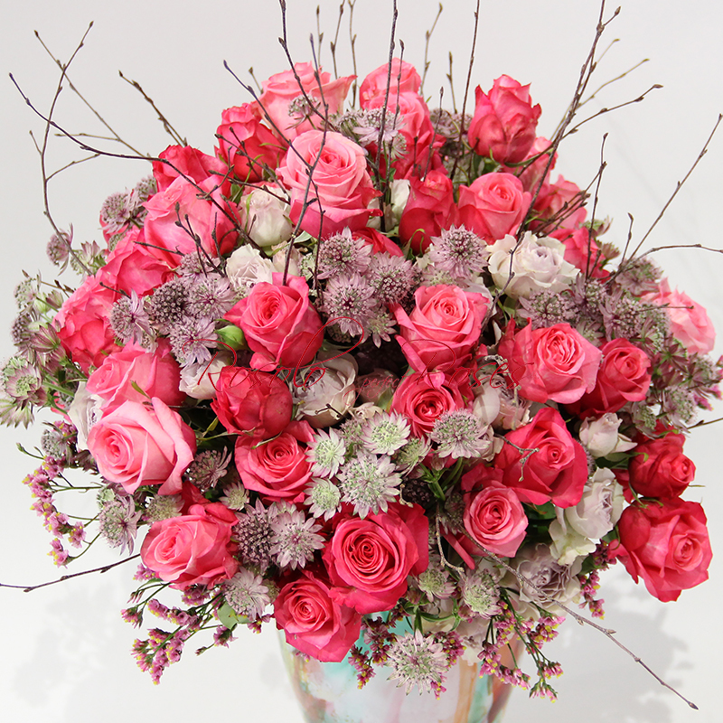 Bouquet de roses polyantha, couleur à choix