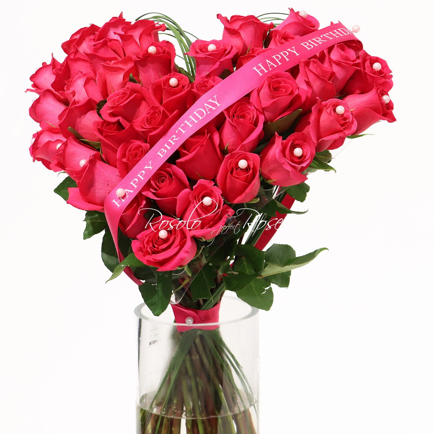 Bouquet coeur, roses "Pink Floyd"