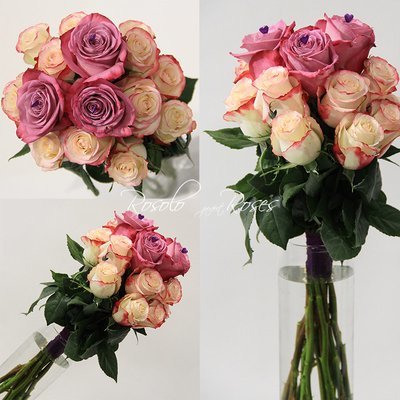 LC-HQ Roses: Bouquet de roses en mauve et blanc
