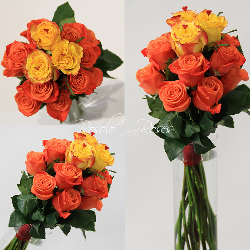 LC-HQ Roses: Bouquet de roses en jaune et orange