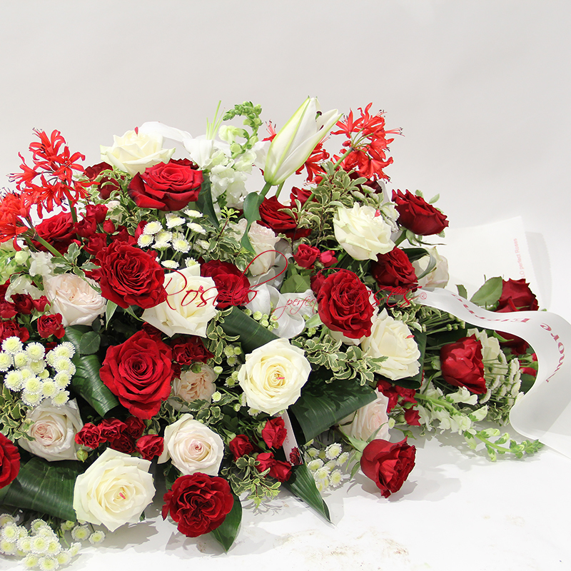 Belle gerbe en rouge et blanc