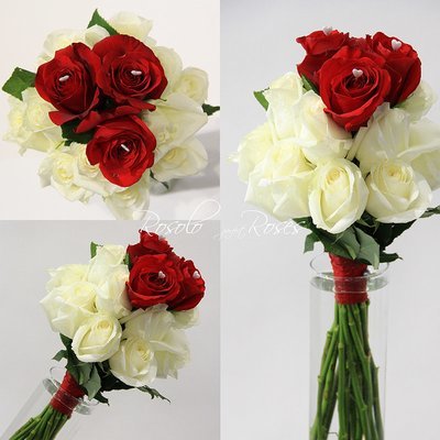 LC-HQ Roses: Bouquet de roses en rouge et blanc