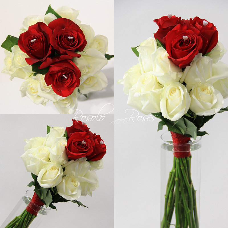 LC-HQ Roses: Bouquet de roses en rouge et blanc