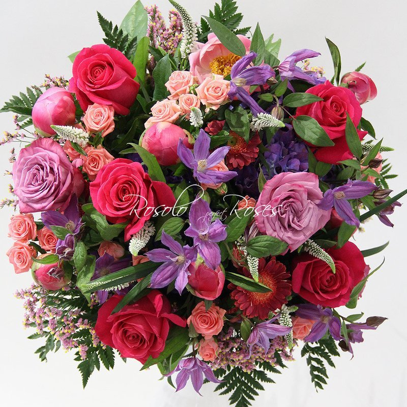 Bouquet raffiné en fuchsia et mauve