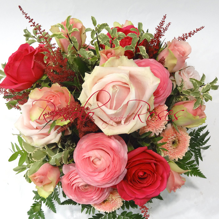Bouquet de roses, couleurs pastelles