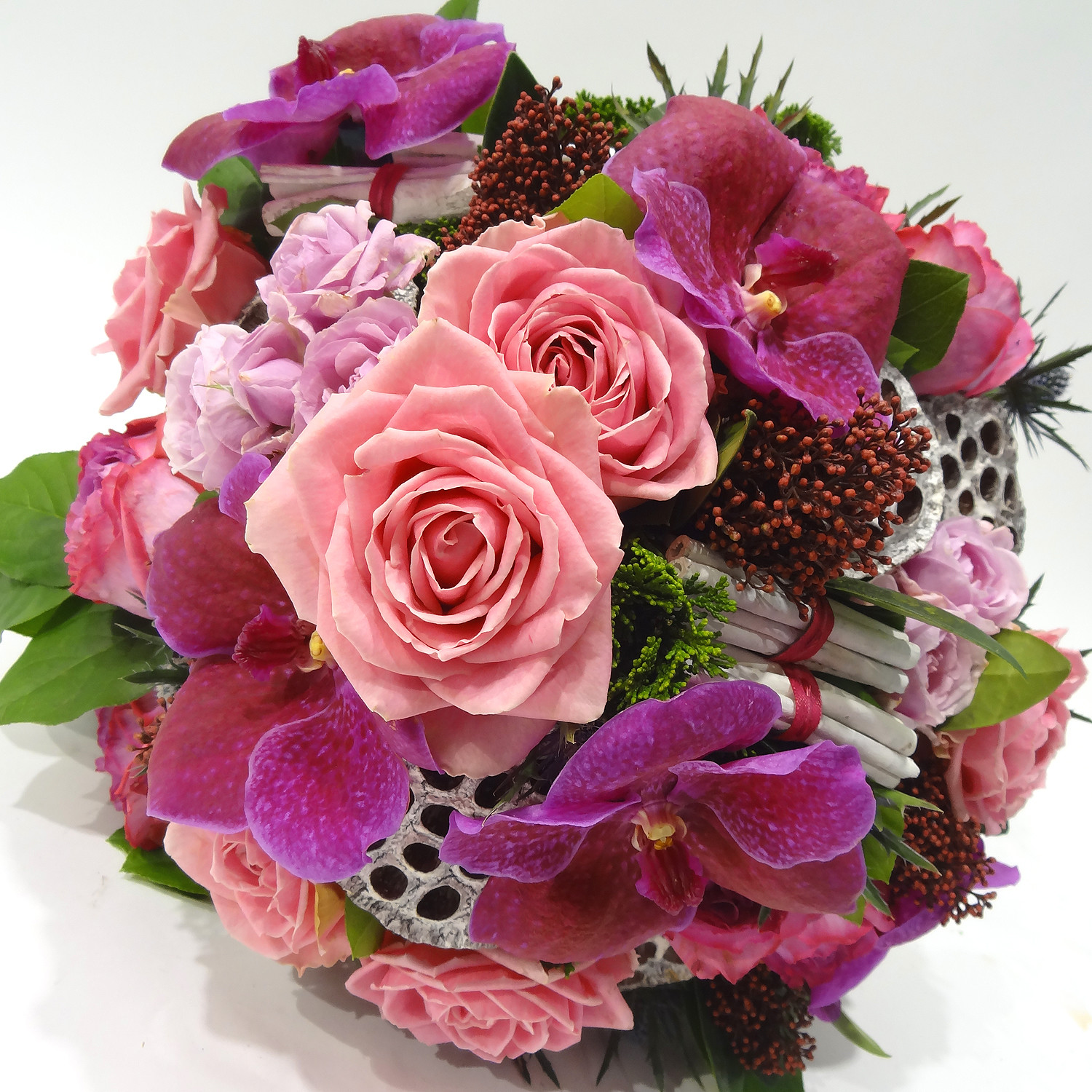 Bouquet raffiné en rose-fuchsia