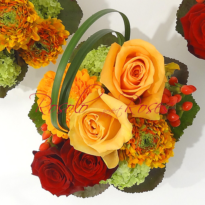 Ravissante composition de roses