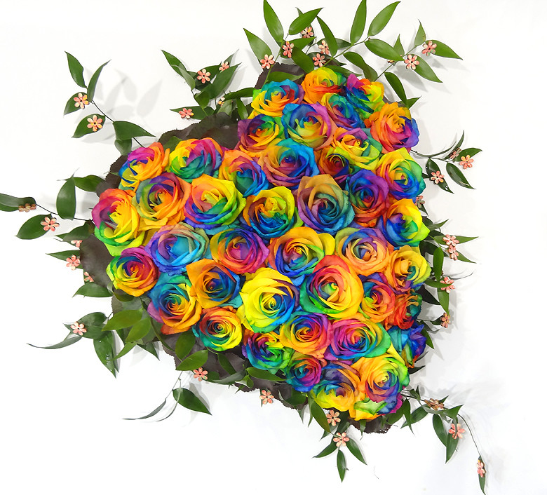 Coeur avec roses "Rainbow"
