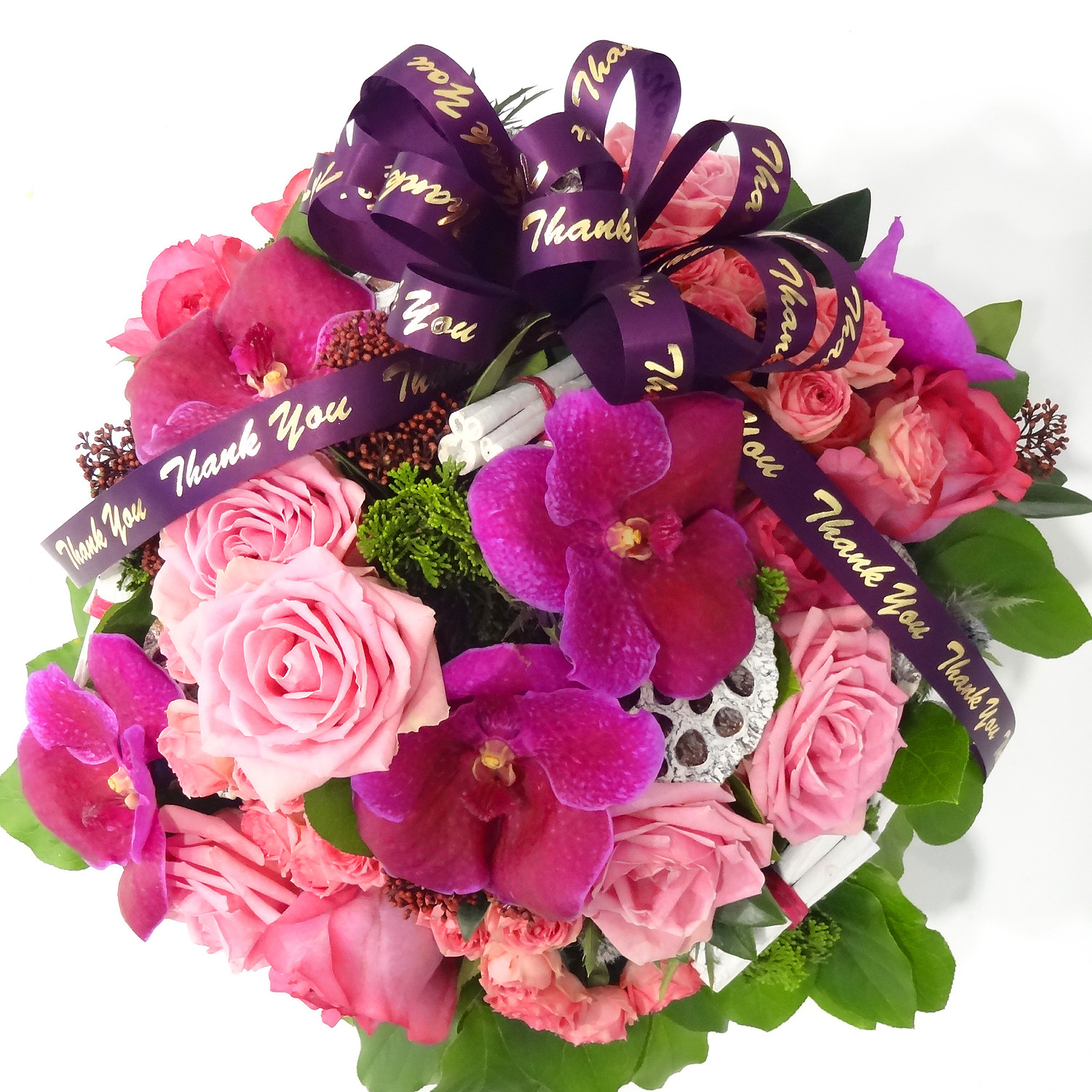 Bouquet rond de remerciement