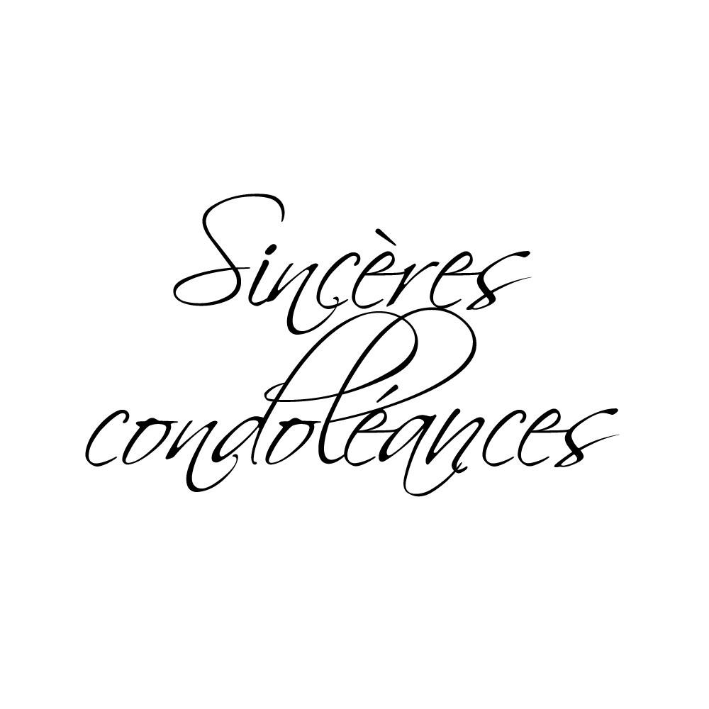Carte de voeux "sincères condoléances"