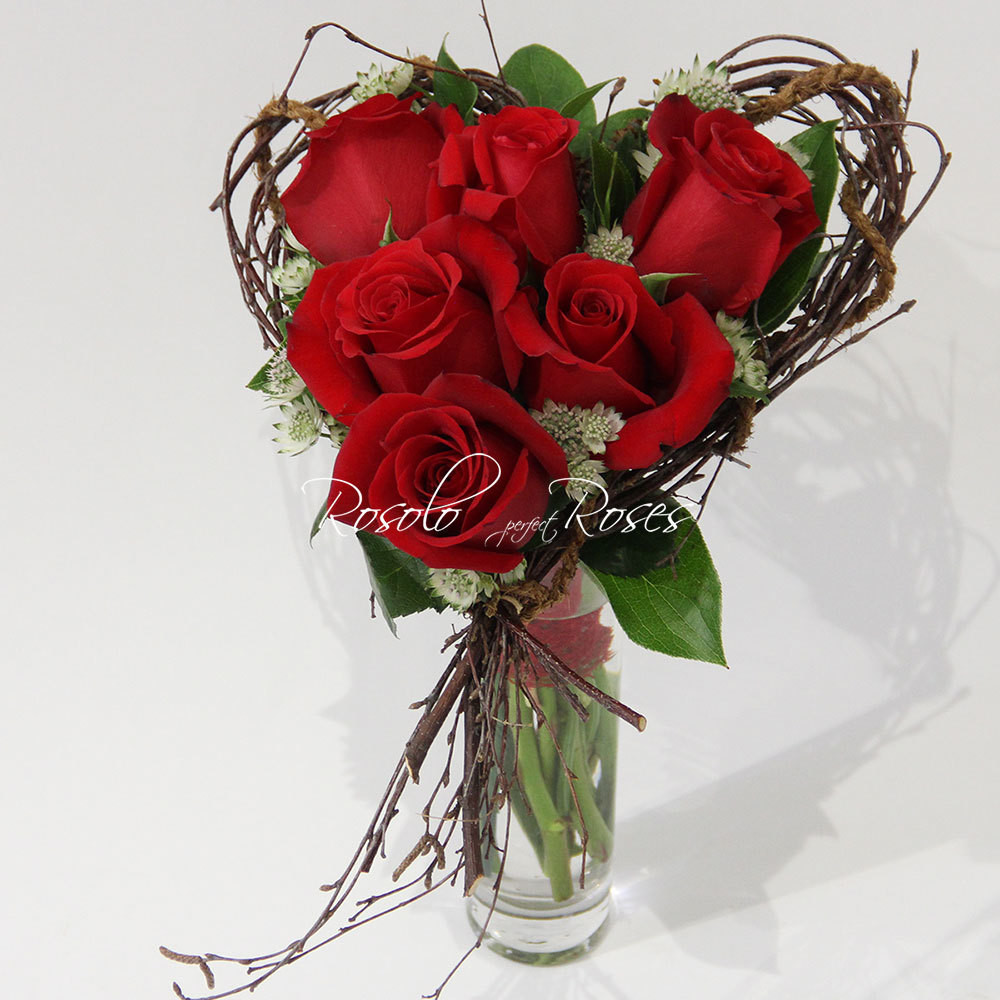 Bouquet de roses en cœur