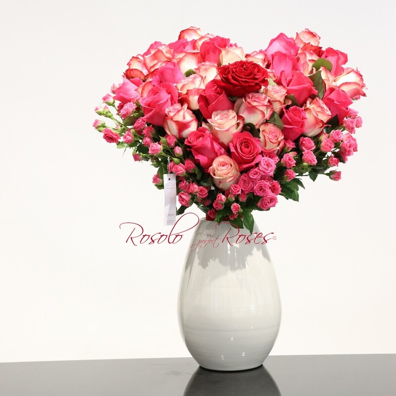 Bouquet original en forme de coeur