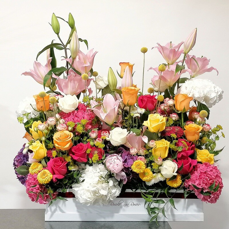 Boîte rectangulaire, très fleurie, plusieurs tailles