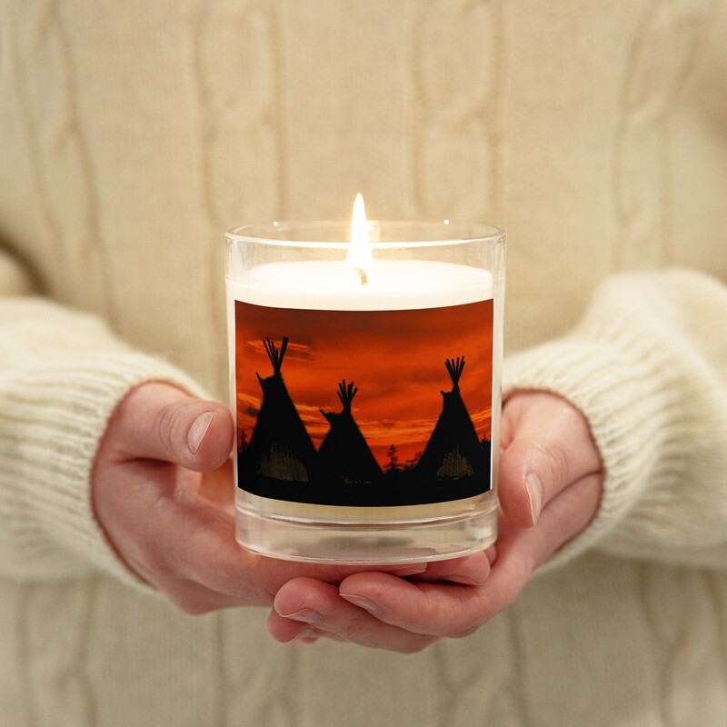 Glass jar soy wax candle