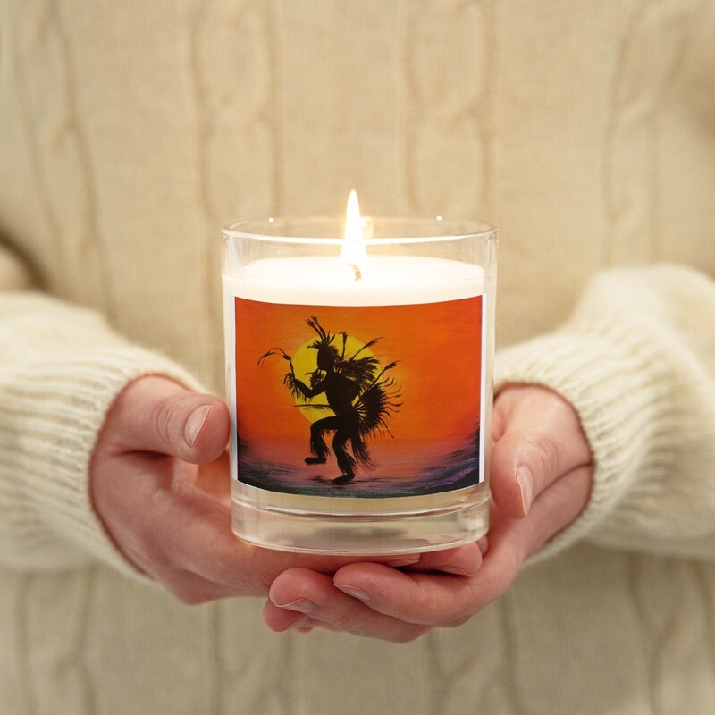 Glass jar soy wax candle