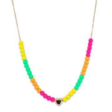 Charm It! 4mm Gold Neon Bead Necklace