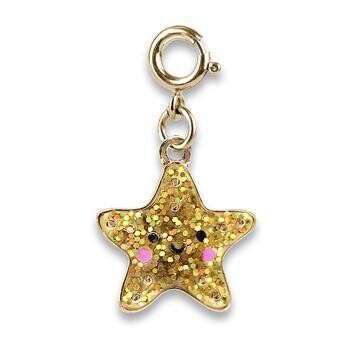 Charm It! Gold Glitter Starfish Charm