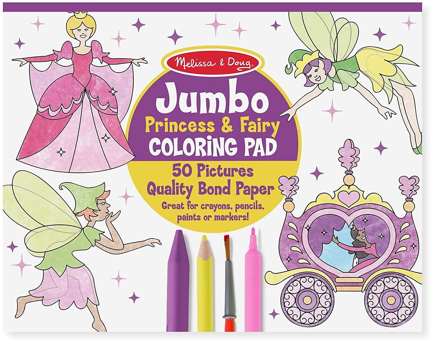 MD 4263 Jumbo Coloring Pad Princess and Fairy