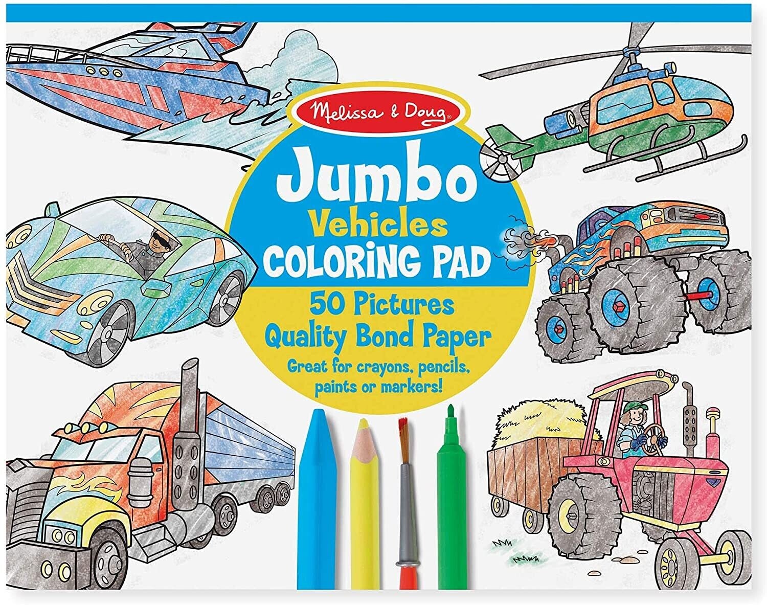 MD Jumbo Coloring Pad Vehicles