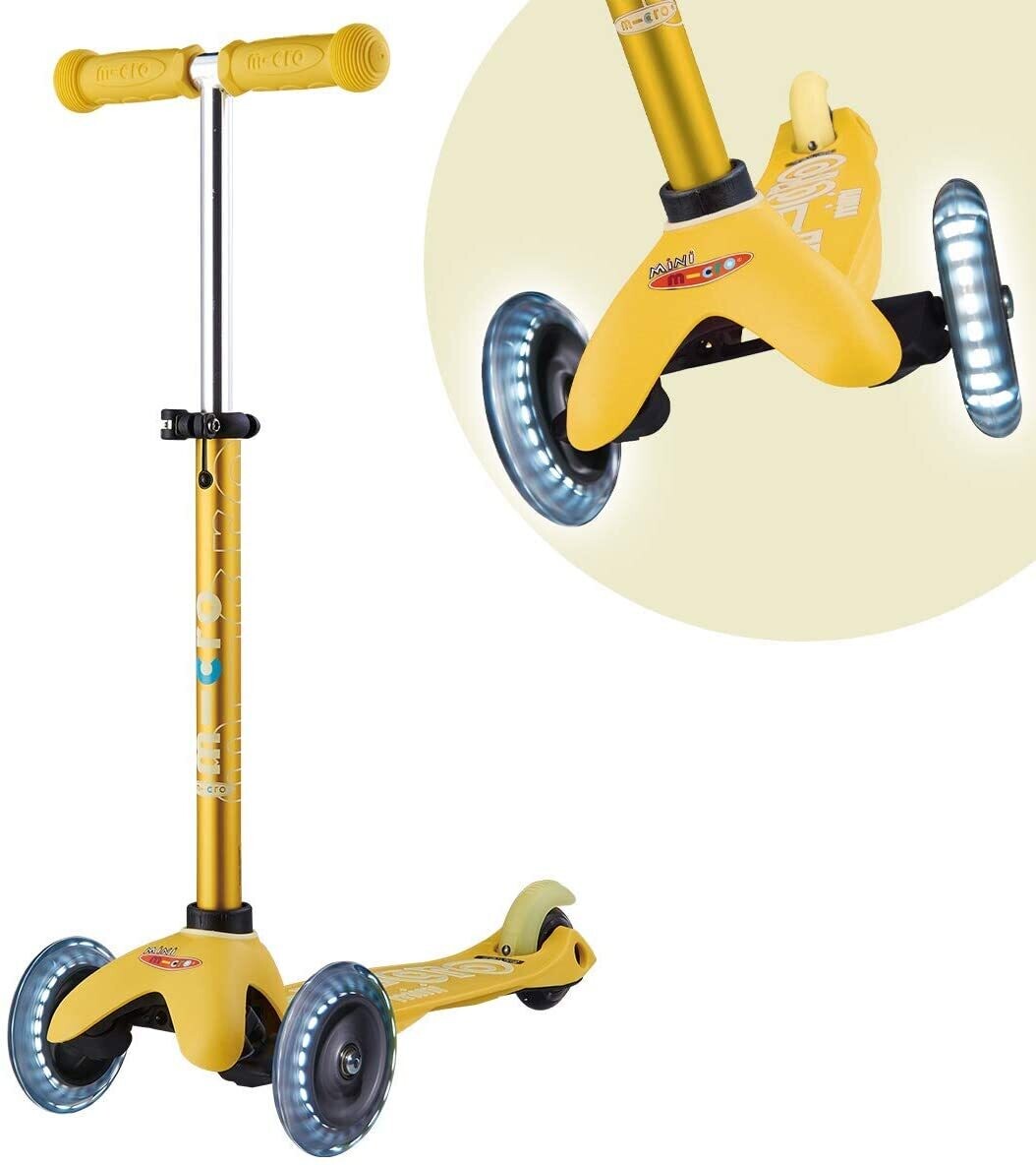 Micro Kickboard Mini Deluxe LED Yellow