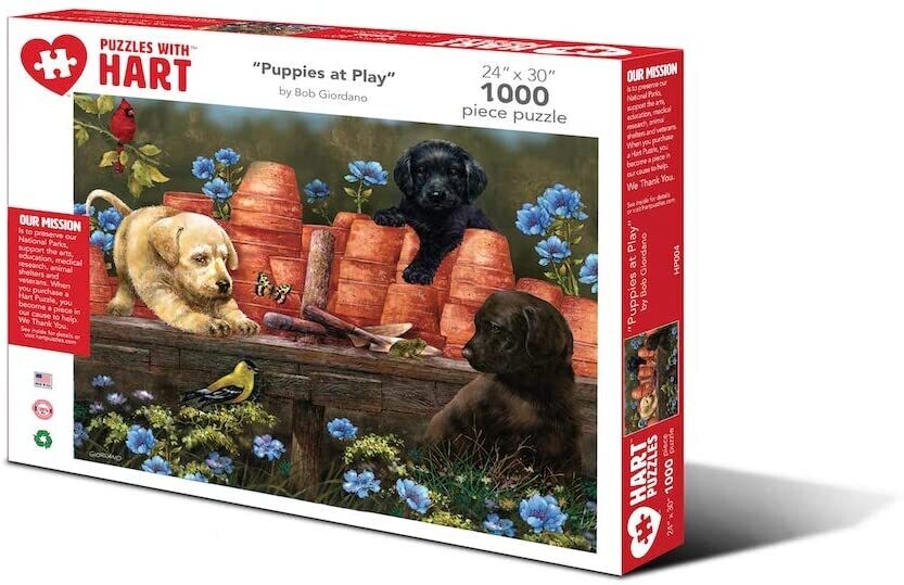 Puppies at Play by Bob Giordano Puzzle
