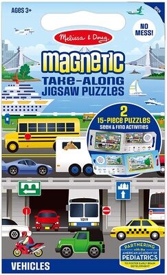 MD 32830 Magnetic Take Along Jigsaw Puzzles Vehicles