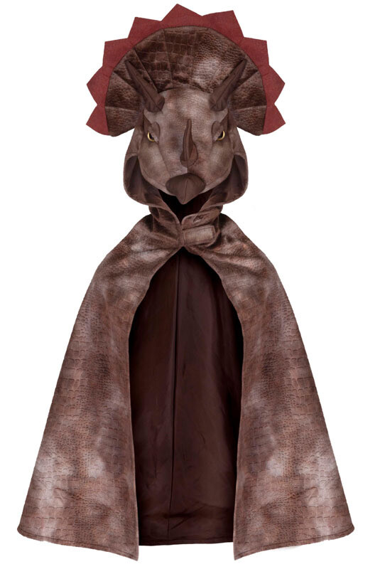 GP Triceratops Hooded Cape Brown Size 4-5