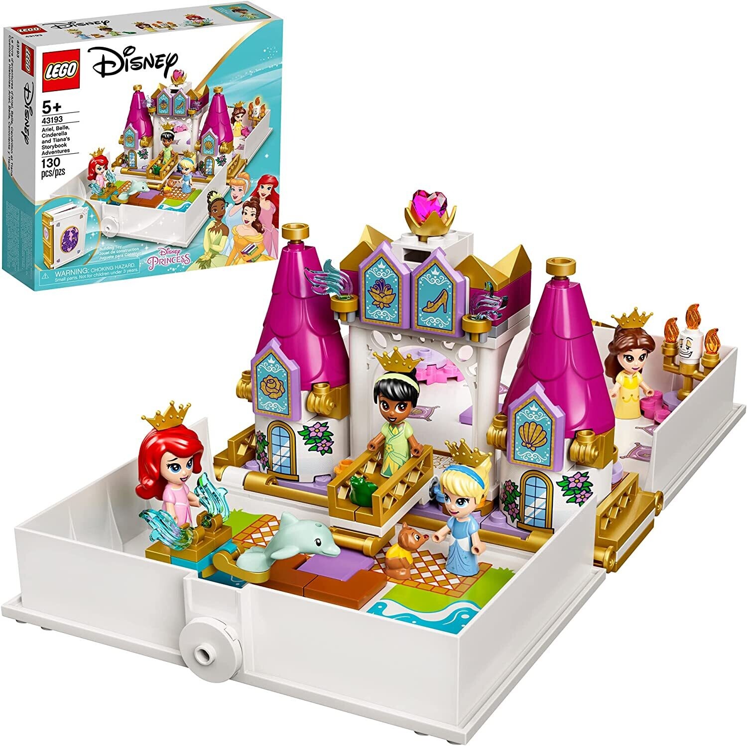 LEGO 43193 Ariel, Belle, Cinderella and Tiana's Storybook Adventures