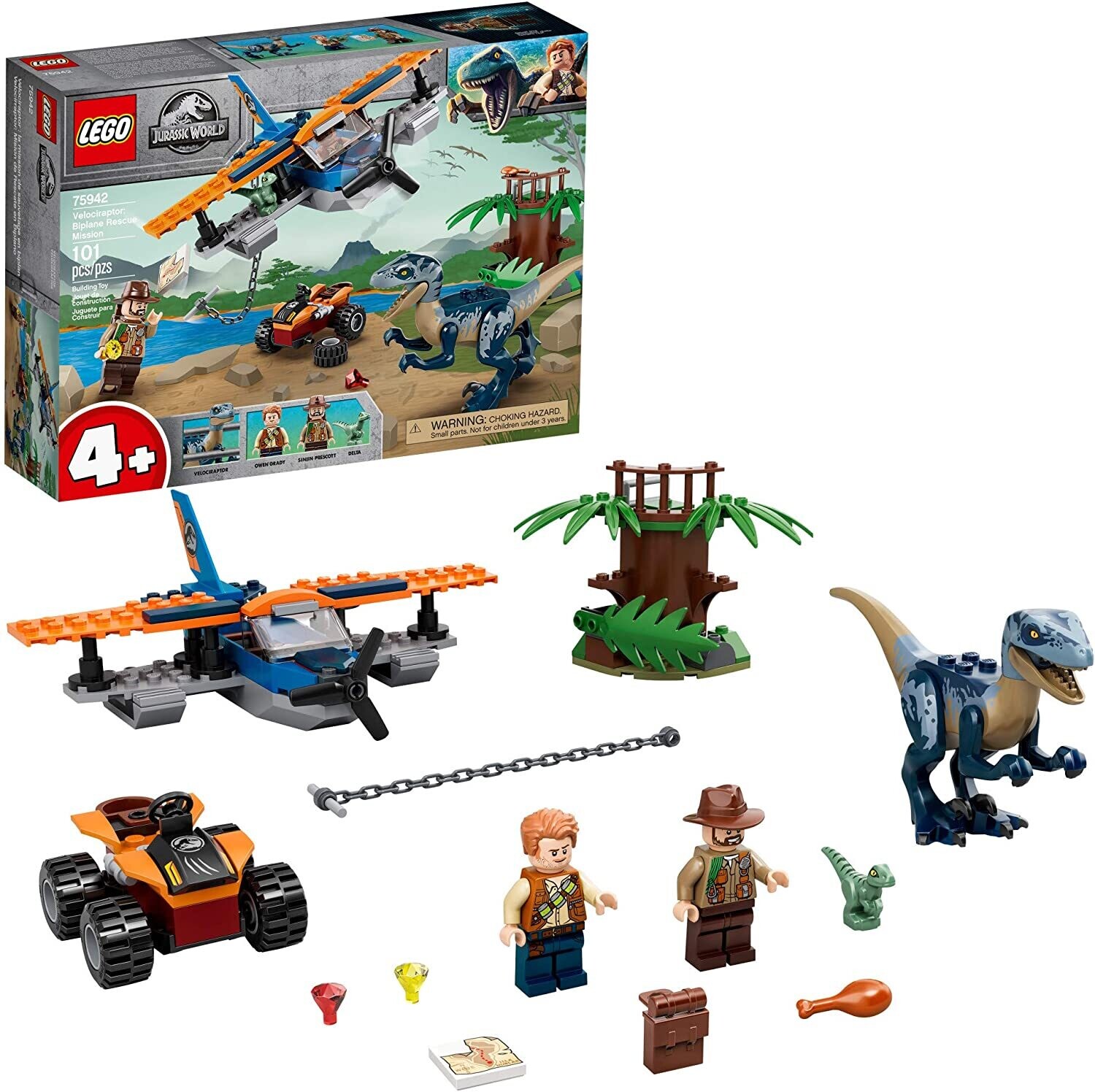 Lego 75942 Velociraptor Biplane Rescue Mission