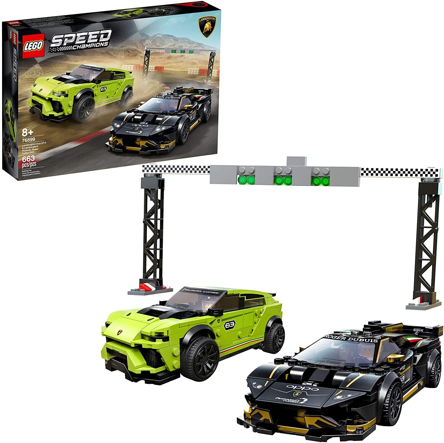 Lego 76899 Lamborghini Urus STX & Lamborghini Huracan Super Trofeo EVO