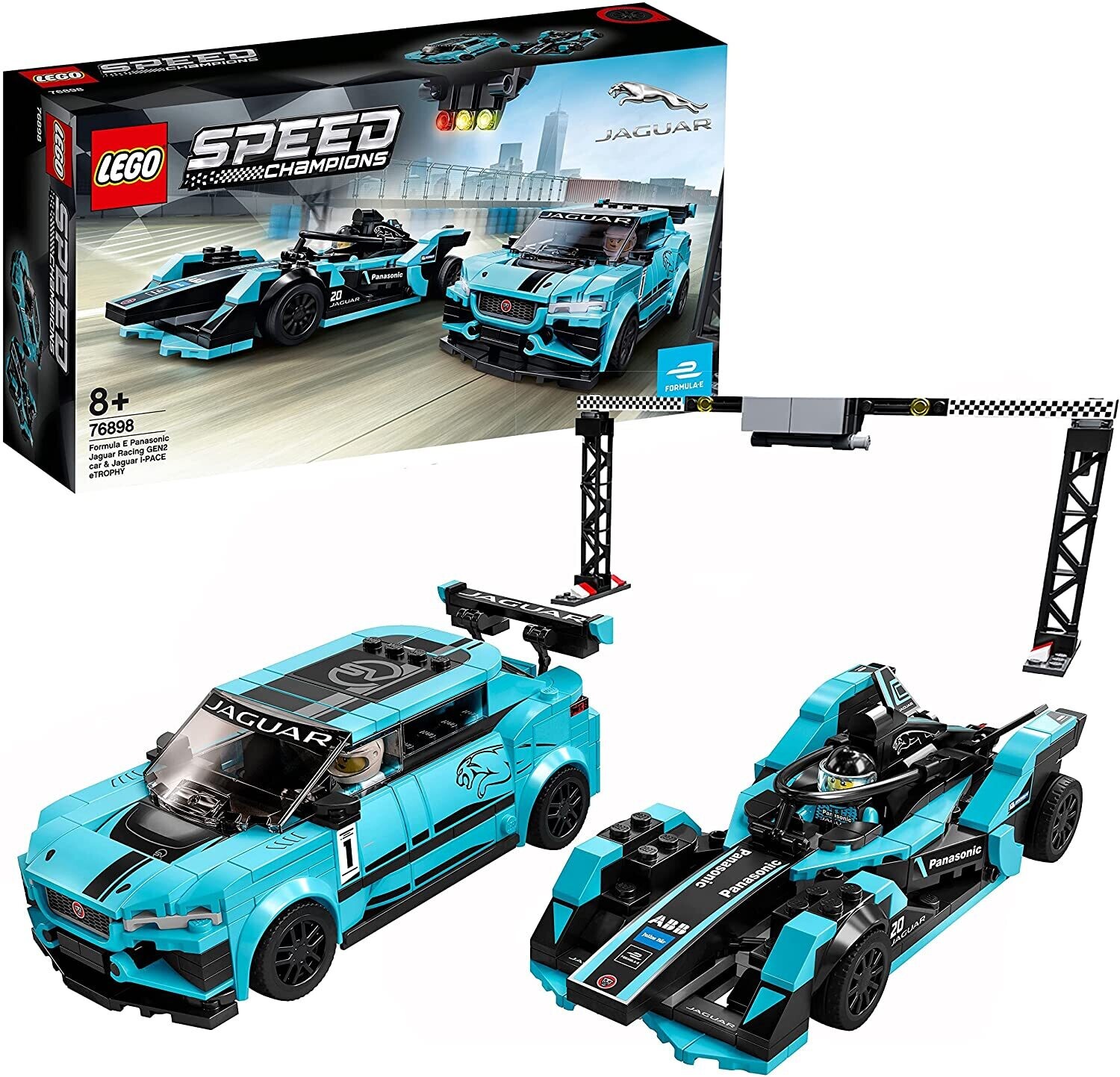Lego 76898 Formula E Panasonic Jaguar Racing GEN2 Car & Jaguar I-PACE eTROPHY