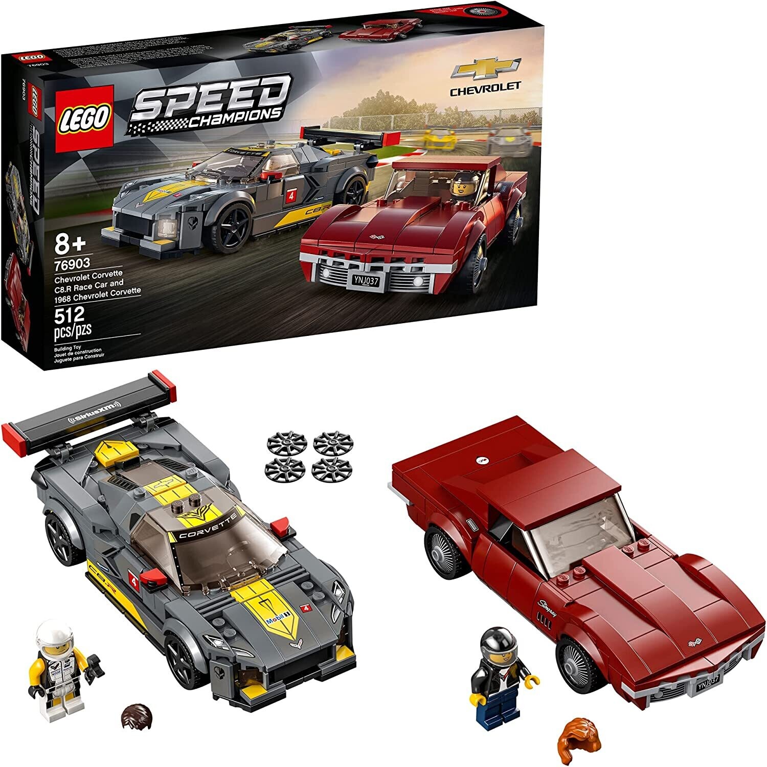 Lego 76903 Chevrolet Corvette C8.R and 1968 Chevrolet Corvette