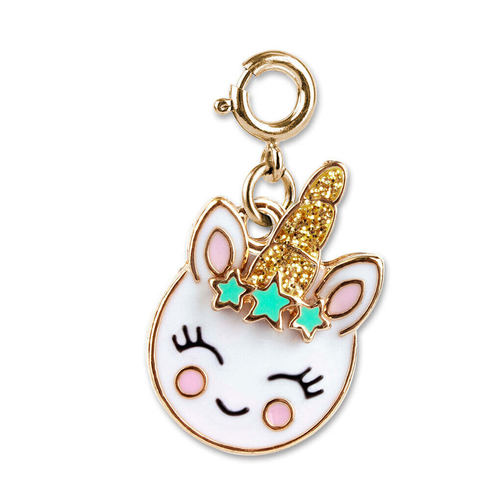 Charm It! Gold Unicorn Smiley Charm