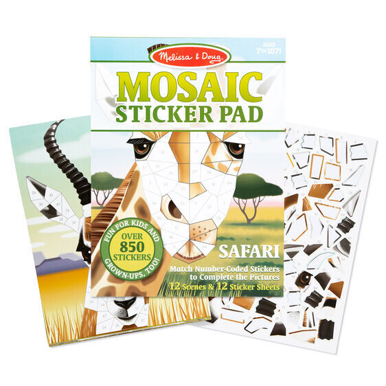 MD 30160 Mosaic Sticker Pad Safari Animals