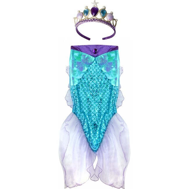 GP Mermaid Glimmer Skirt w/Tiara, Lilac /Blue, Size 5
