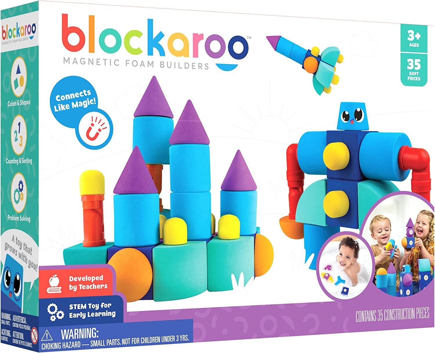 Blockaroo Magnetic Foam Blocks- Castle 