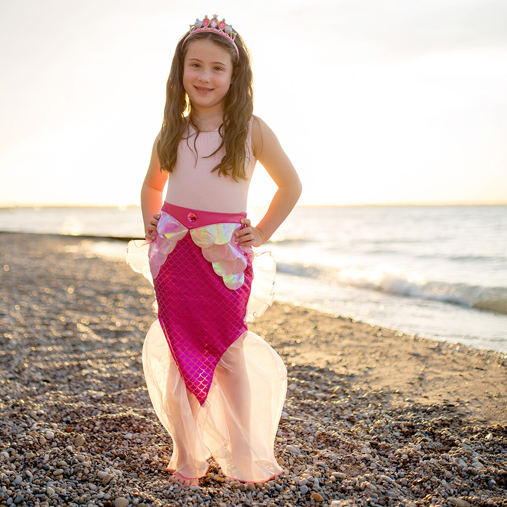 GP Mermaid Glimmer Skirt w /Tiara, Pink, Size 5-6 