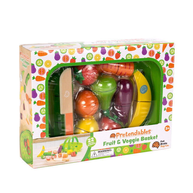 Fat Brain Pretendables Fruit and Veggie Basket Set