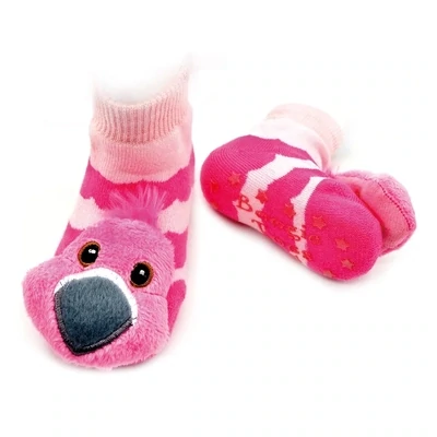 Pink Flamingo Boogie Toes Rattle Socks 1-2Y