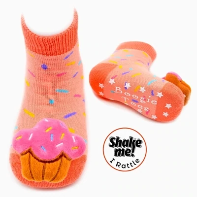 Sweet Cupcake Boogie Toes - Baby Rattle Socks 1 - 2 Y