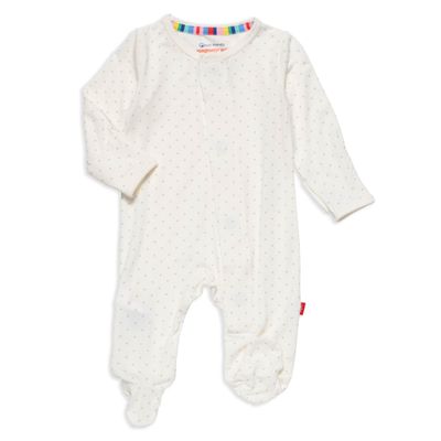 Magnetic Me Pin Dot Cream Footie 0-3M
