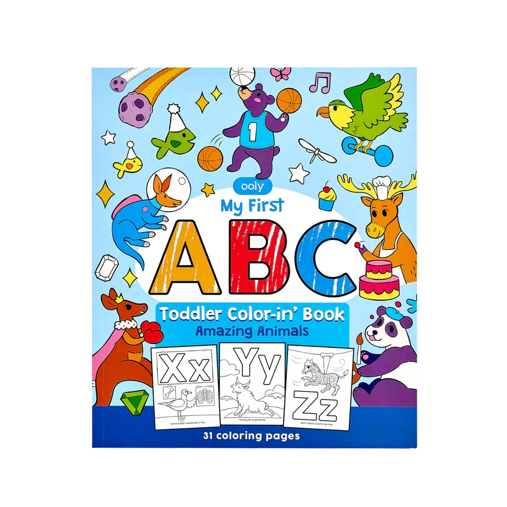 Ooly ABC Amazing Animals Toddler Color-in Book