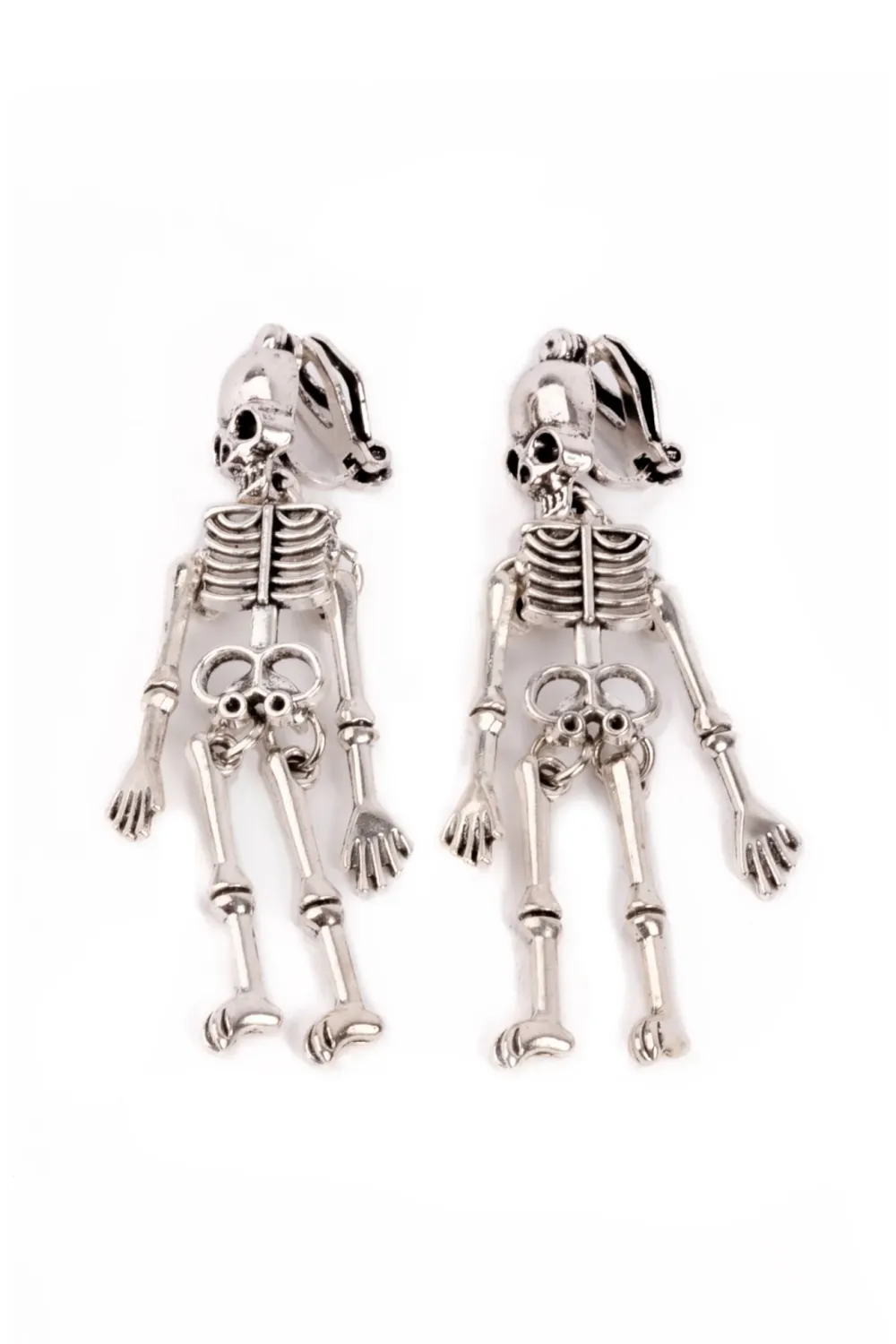 GP Spooky Scary Skeleton Clip On Earrings