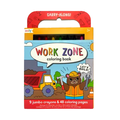 Ooly Carry Along Crayons &amp; Coloring Book Kit - Work Zone