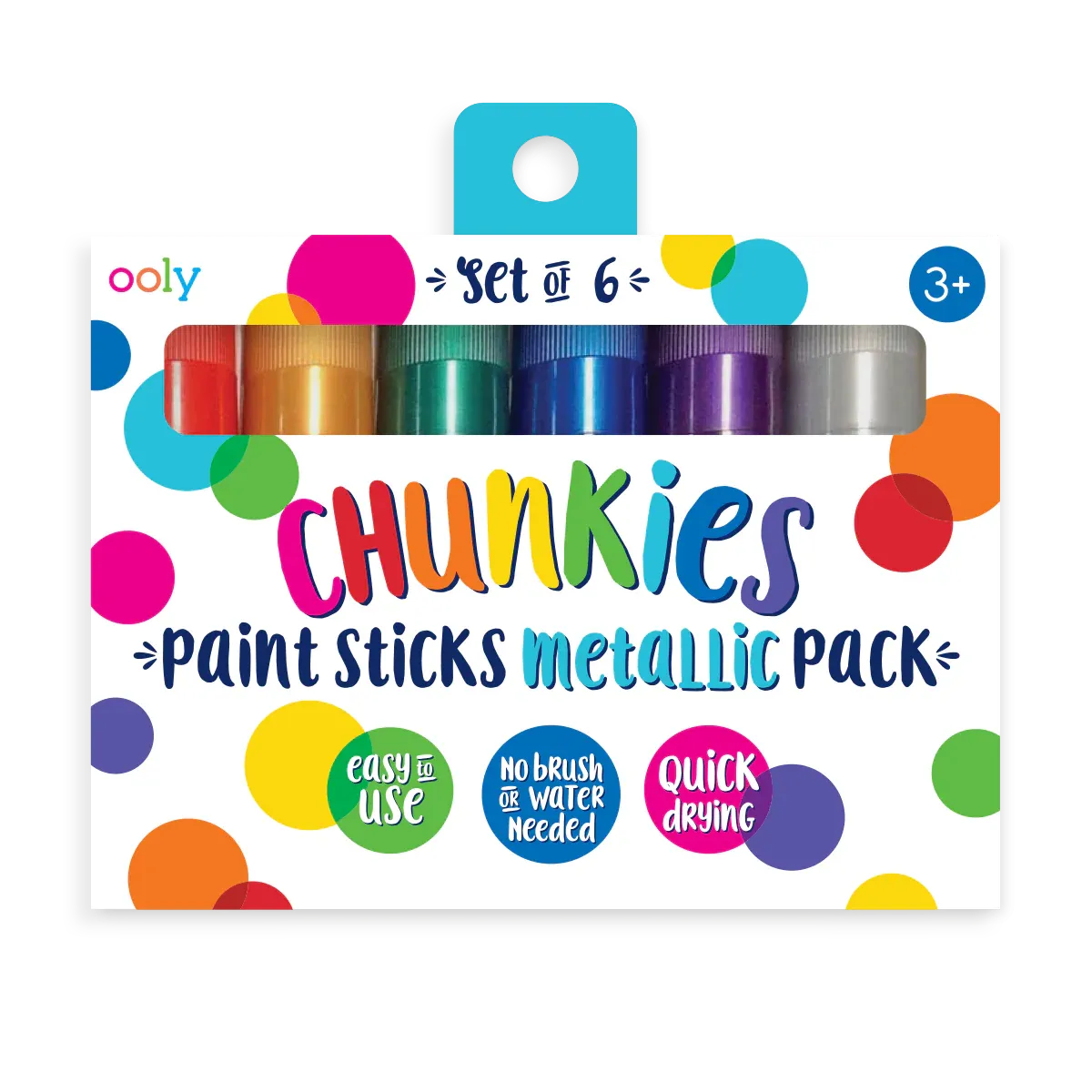 Ooly Chunkies Paint Sticks Metallic - Set of 6