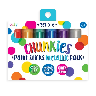 Ooly Chunkies Paint Sticks Metallic - Set of 6