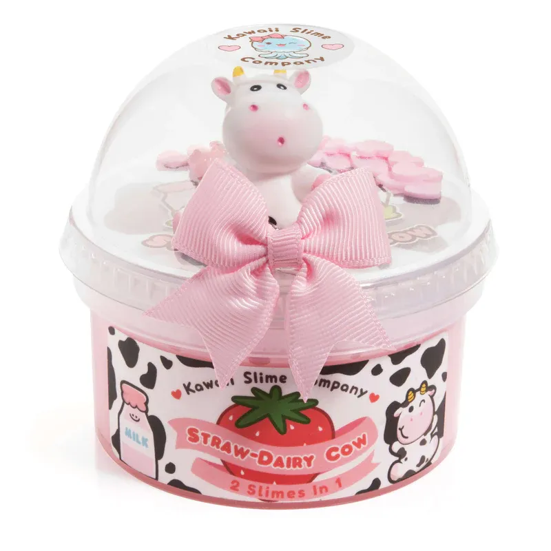 Kawaii Slime Straw-Dairy Cow 2 Slimes in 1