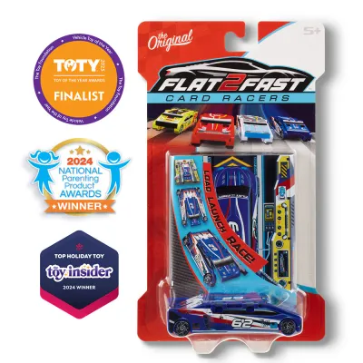 Luki Labs Flat 2 Fast Card Racers- Blue