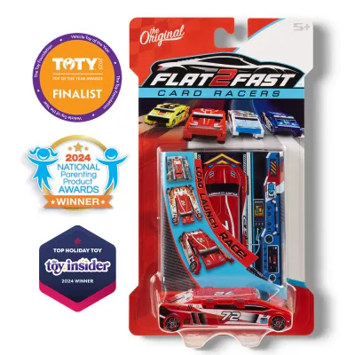 Luki Labs Flat 2 Fast Card Racers- Red