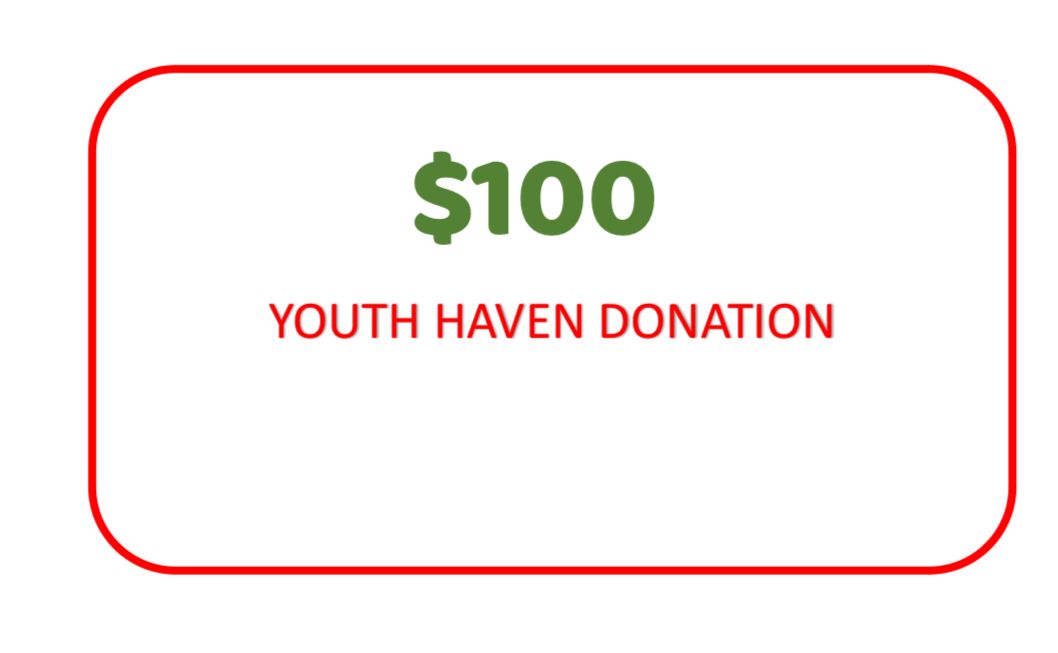 $100 YOUTH HAVEN DONATION